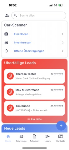 Automanager: Fahrzeuge & Leads app screenshot