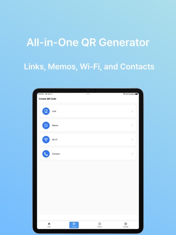 QNote – Easy QR Generator iPad screenshot