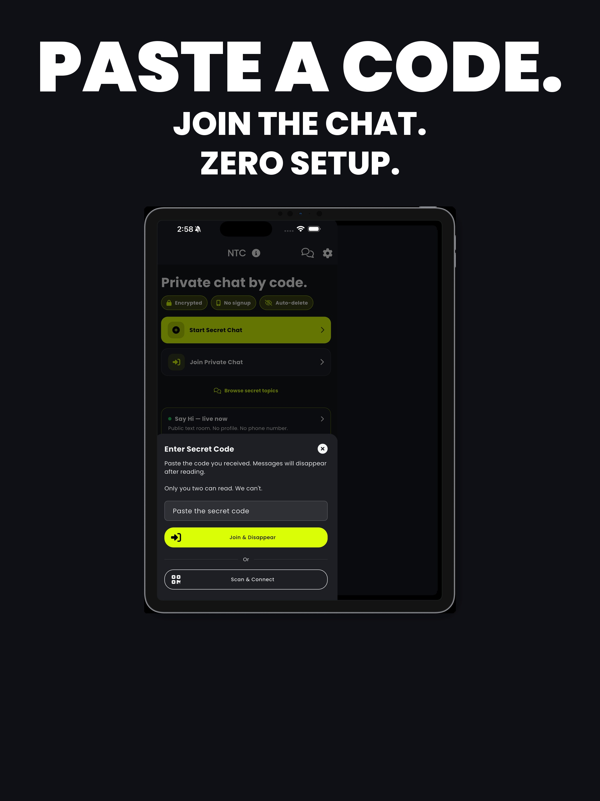 No Trace: Private Code Chat screenshot 10