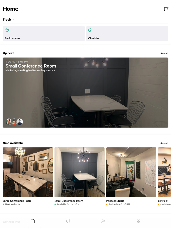 Flock Coworking Minneapolis iPad screenshot 2 - Productivity app