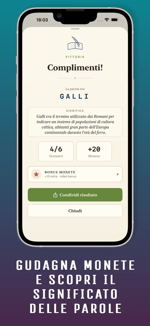 Schermata 3 di Word Daily - Parole italiane