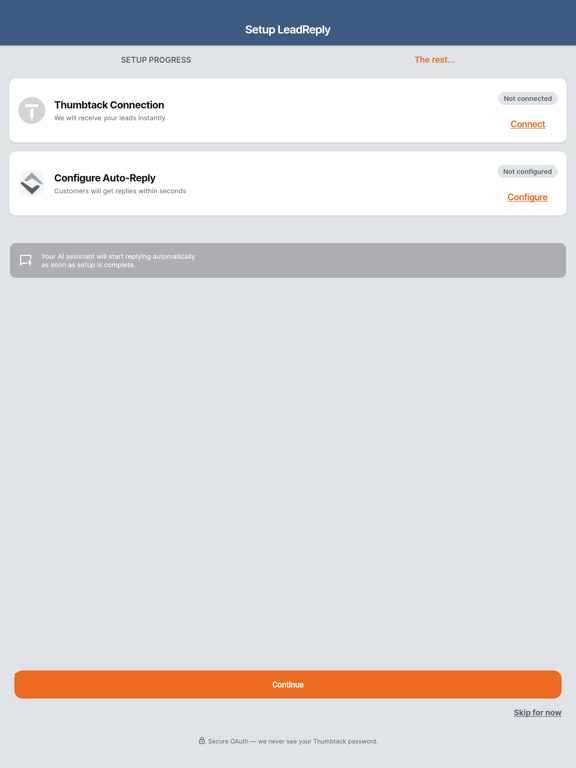 LeadReply: Lead Autoresponder iPad screenshot
