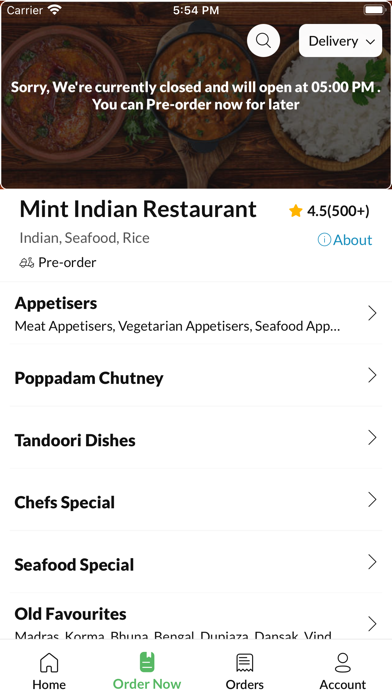 Mint Indian Restaurant Screenshot