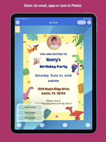 Birthday - Invitation Maker iPad screenshot