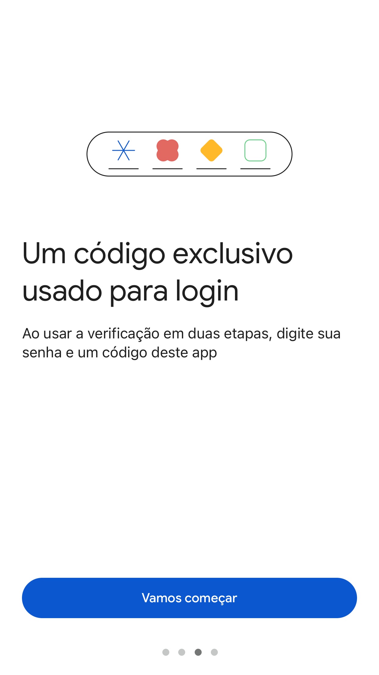 Screenshot do app Google Authenticator