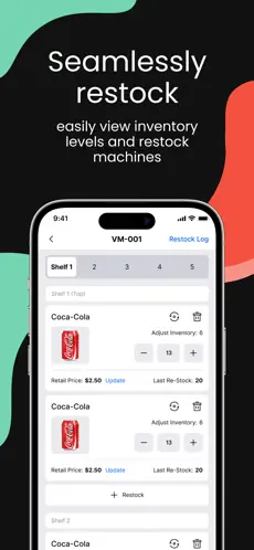 Machine dashboard screen