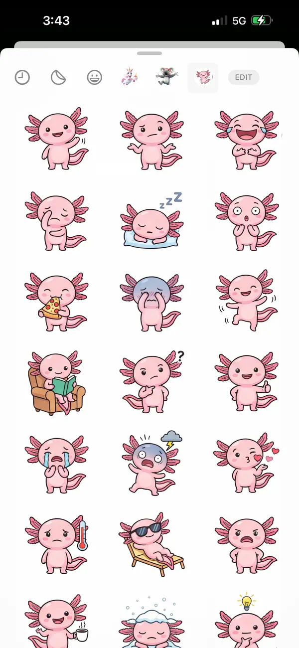 Screenshot #2 pour Happy Axolotl Stickers