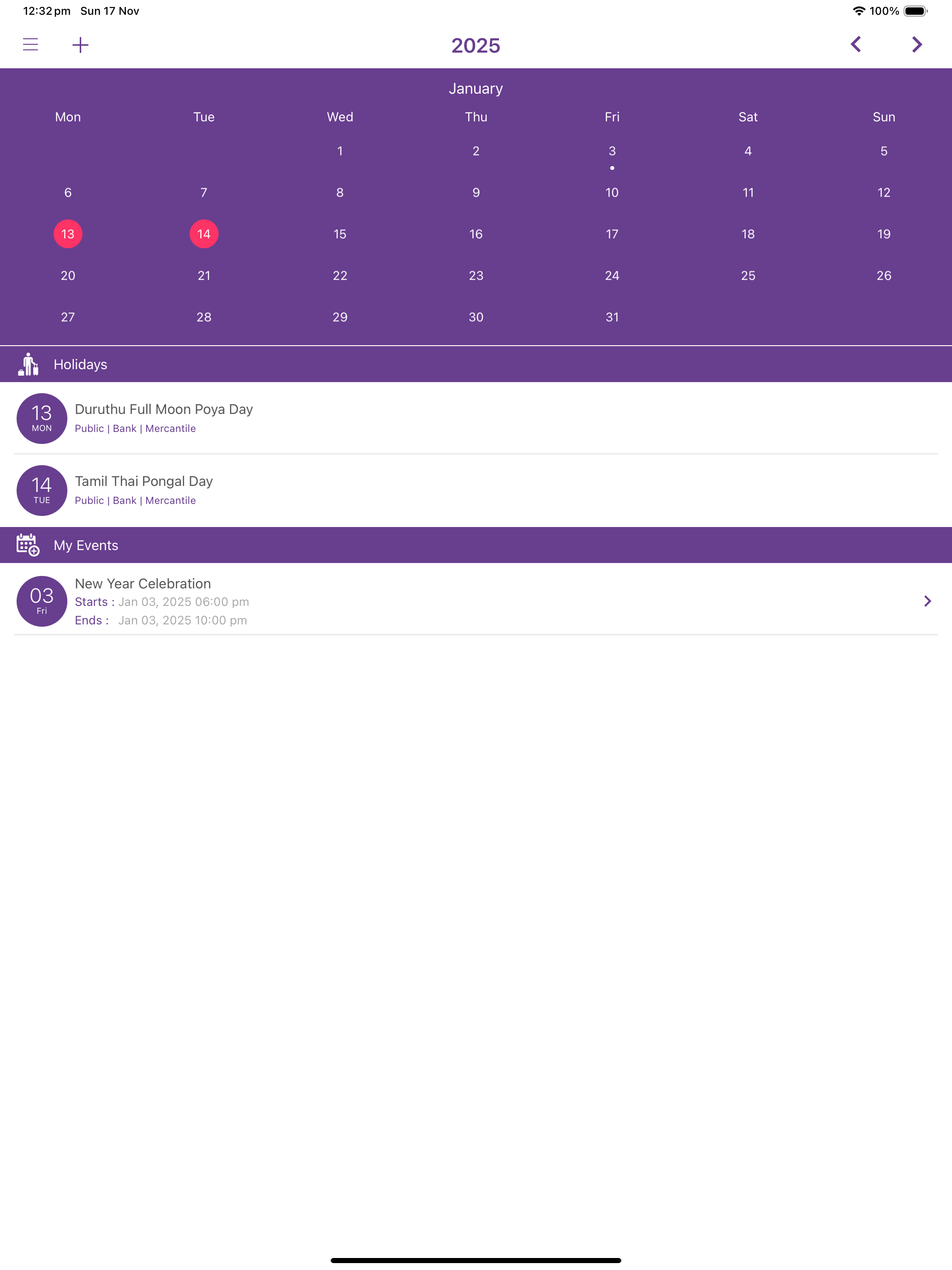 SL Calendar
