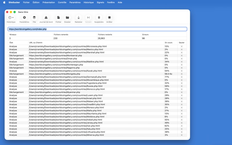 Screenshot #1 pour SiteSucker