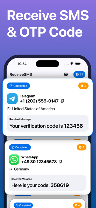 ReceiveSMS: Virtual Number SMS Screenshot 1 of 7