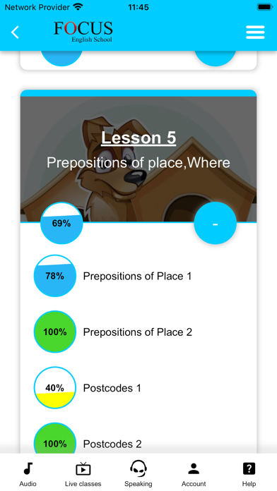 Focus English App Screenshot