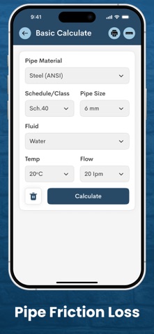 Pipe Pressure drop calculator Screenshot 2 of 5