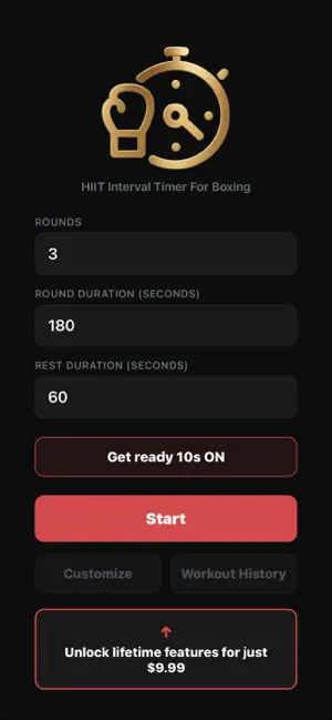 HIIT Interval Timer For Boxing screenshot 1