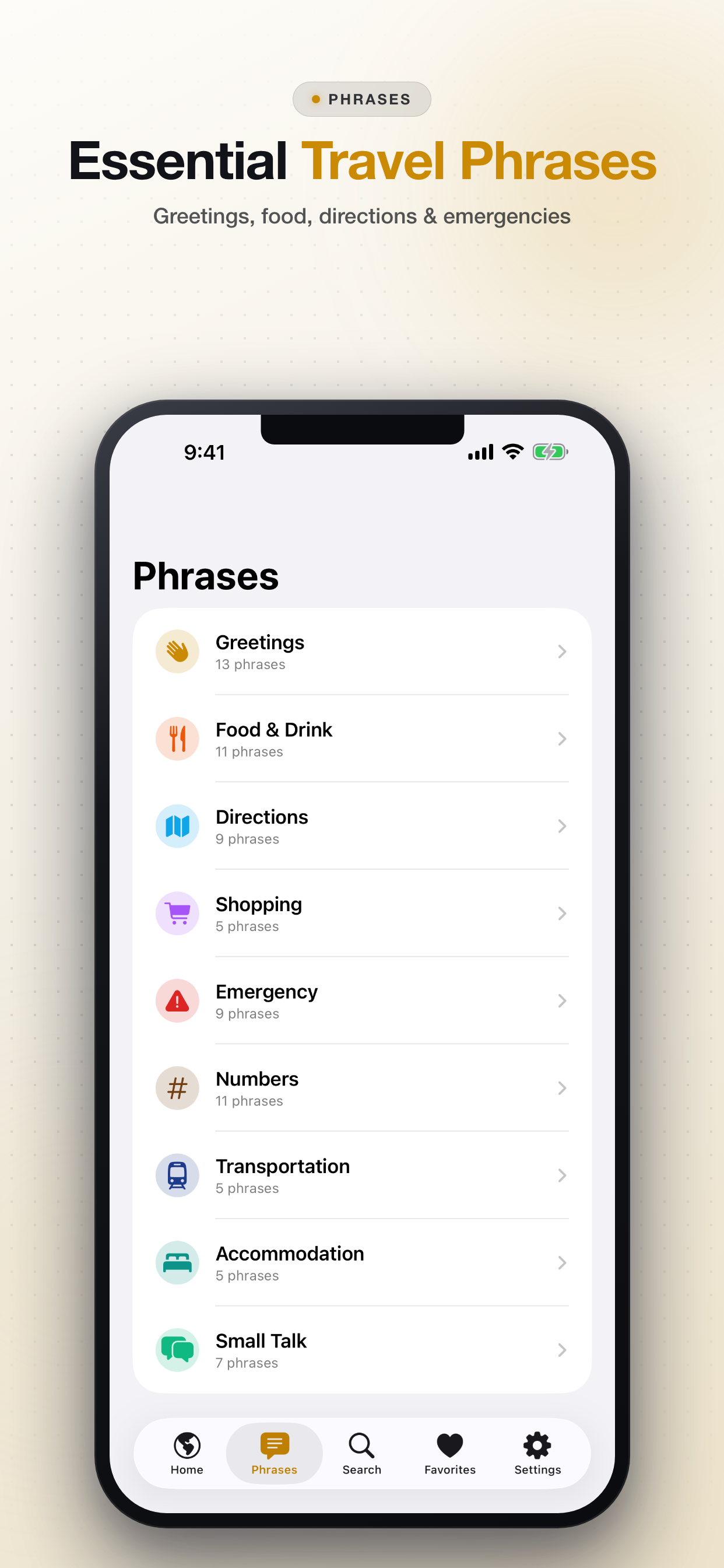 PhrasePocket - Travel Phrases screenshot 2