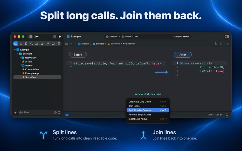 LineSmith for Xcode app screenshot 2