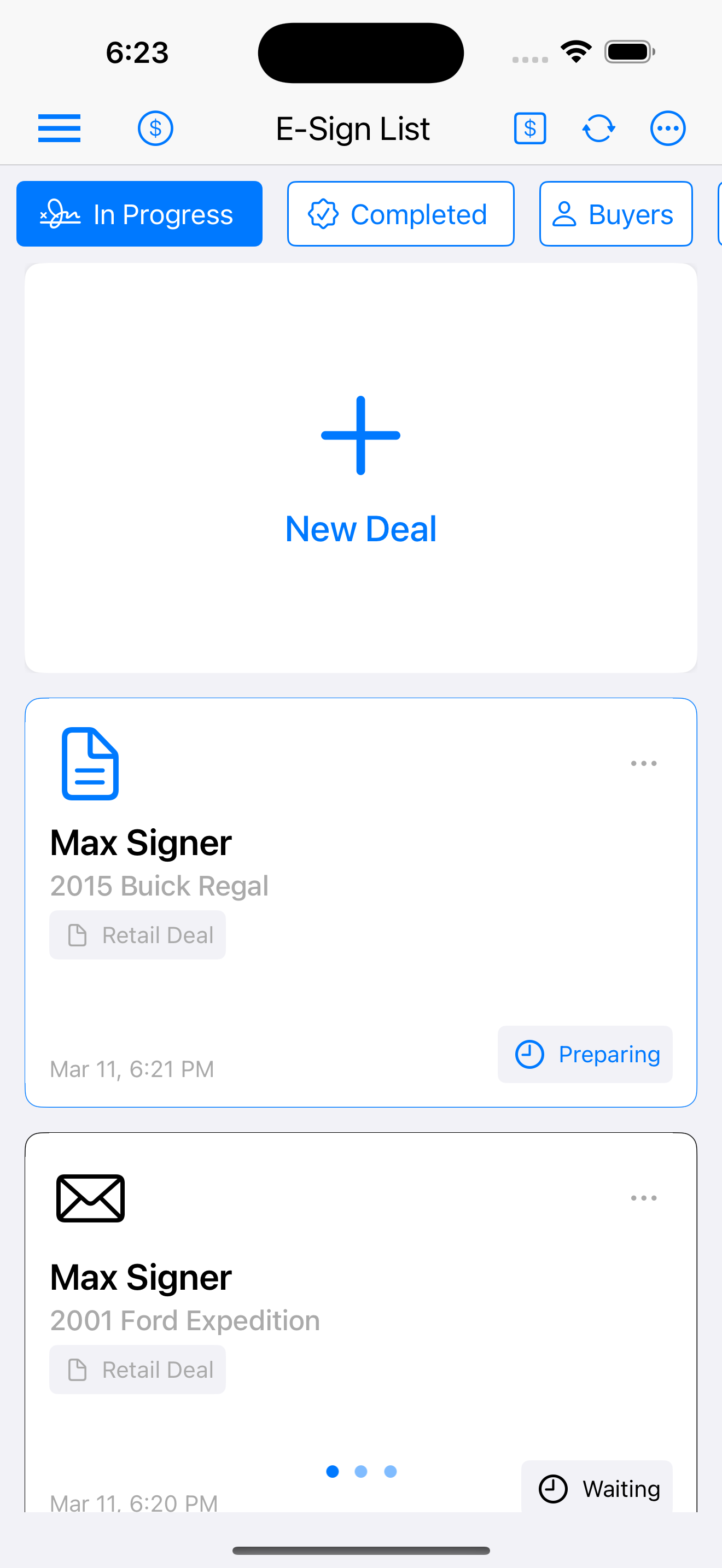Tap to Sign