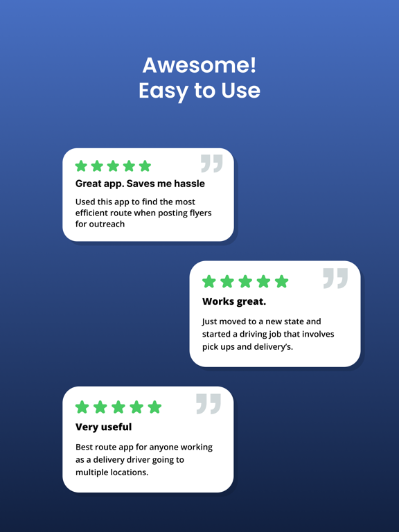 Upper: Delivery Route Planner iPad screenshot 4 - Navigation app