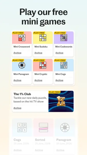 Скриншот Telegraph Puzzles: Word Games на iPhone 1