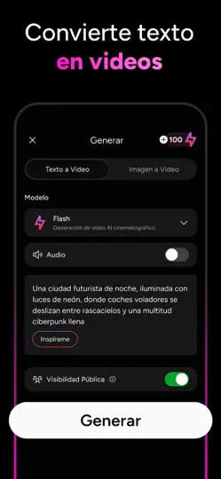 Captura de pantalla de AI Video Generator - OpenVideo en iPhone 2