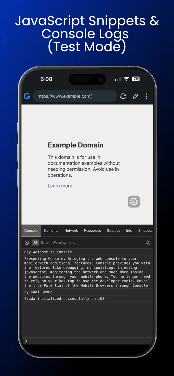 #3. Eruda Browser Console (iOS) De: Areeb Sayyed
