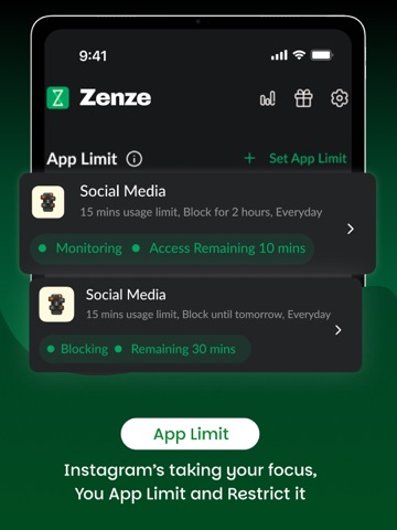 Zenze - App Time Limit iPad screenshot
