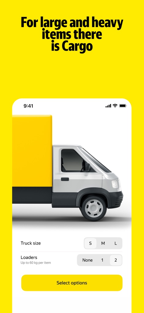Yandex Go: Taxi Food Market - Specialized Cargo Transport