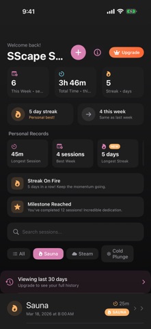 Sauna & Steam Tracker Screenshot 3 of 5