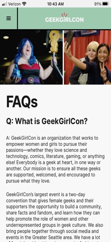 GeekGirlCon iPhone screenshot