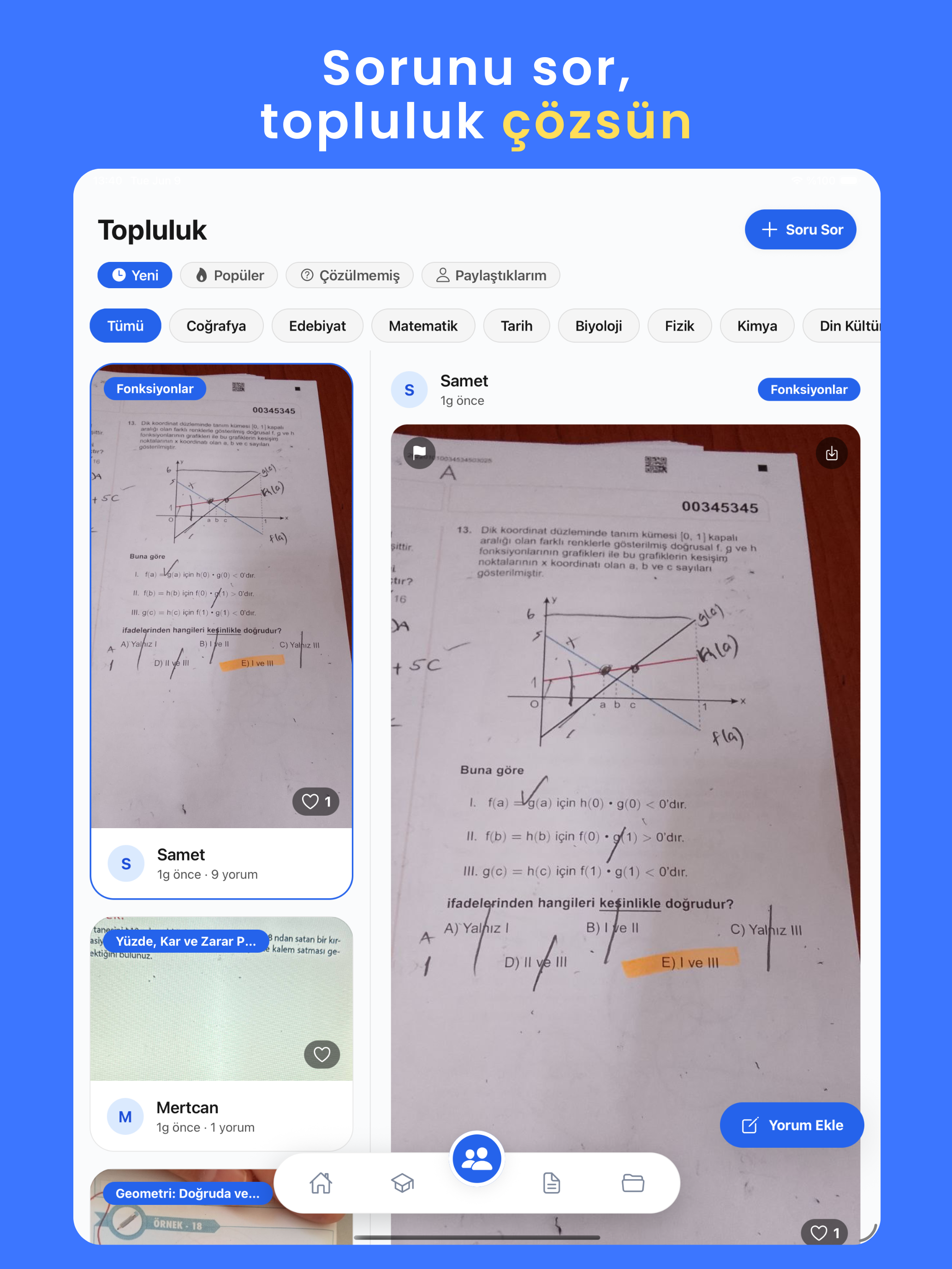 Optik: YKS, KPSS Soru Çözümü