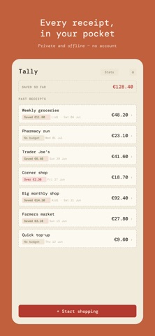 Tally — Grocery Budget Screenshot 2 of 4