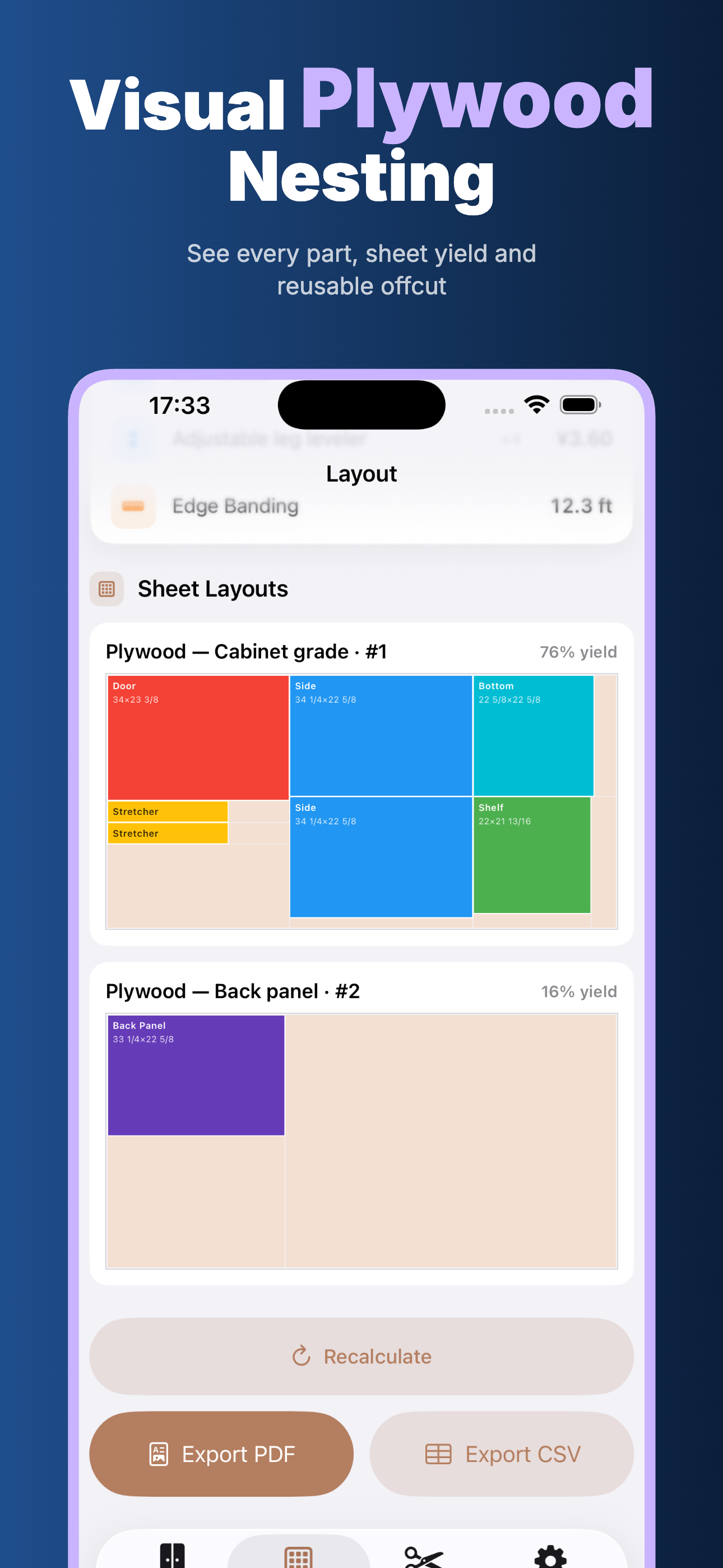 Casework: Cabinet Cut Lists screenshot 2