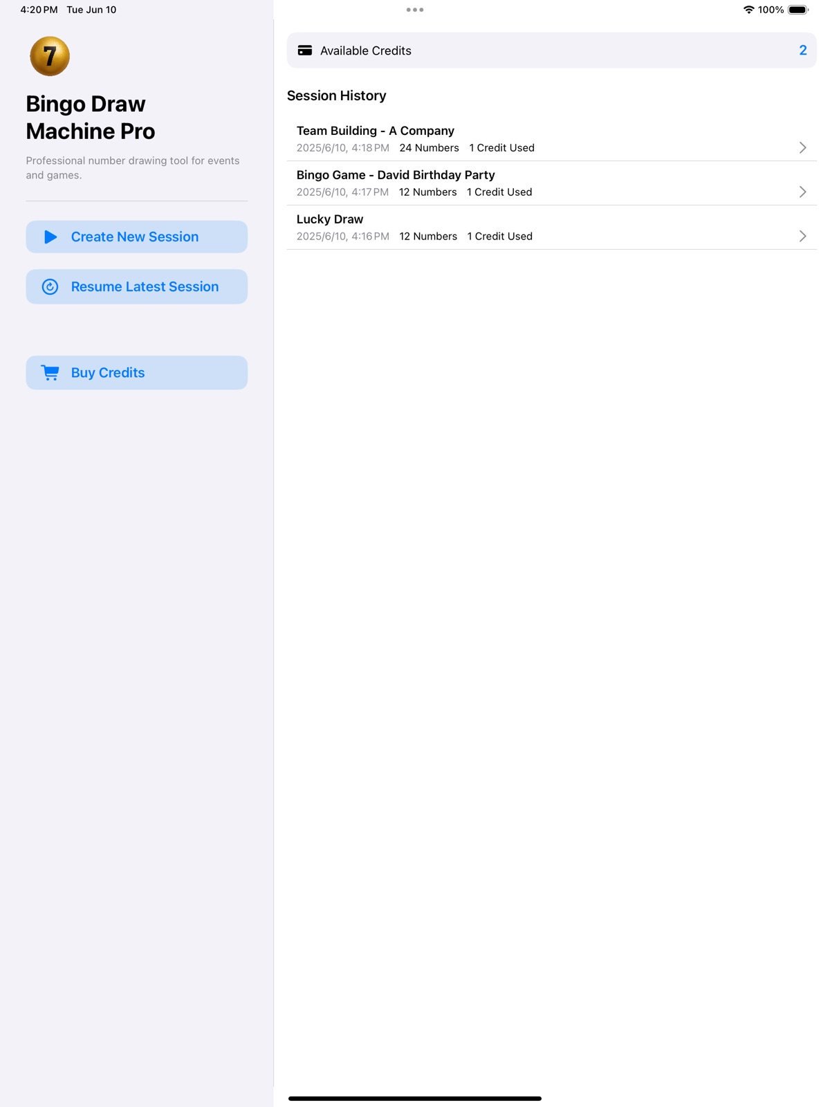 Bingo Draw Machine Pro ipad screenshot 3