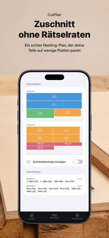Zuschnittplan Holz & Platten screenshot 1 of 10