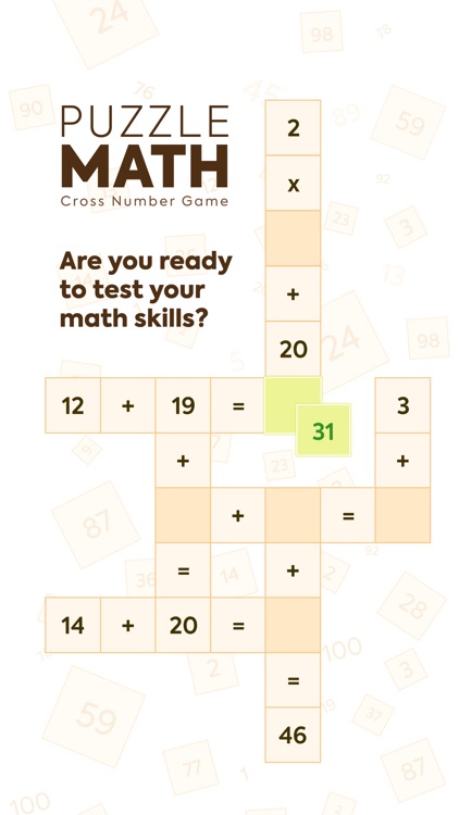 Puzzle Math: Cross Number Game