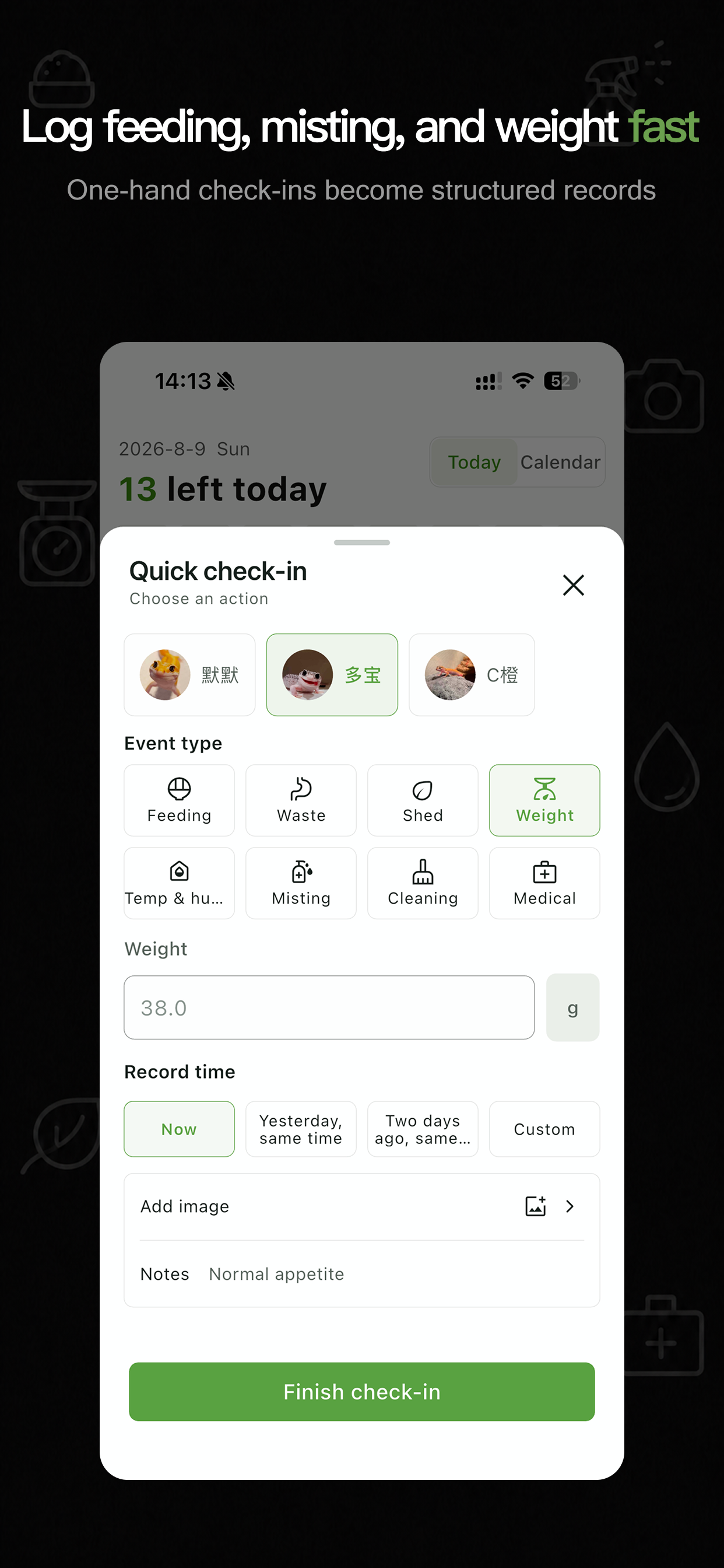 ReptileCare: Reptile Care Log screenshot 3