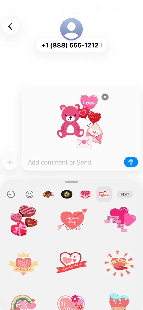 Screenshot #3 pour Love Heart Stickers & Emojis