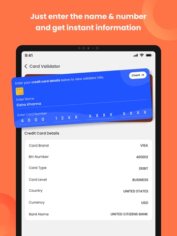 Credit Card Validator - NFC iPad screenshot
