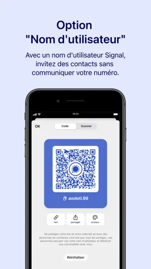 Capture d'écran de Signal - Messagerie Privée sur iPhone 7