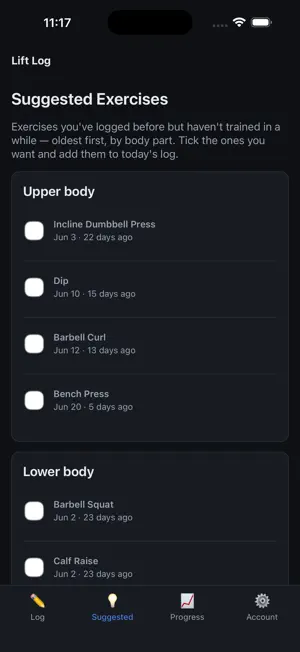 Lift Log: Lifting Tracker screenshot 4