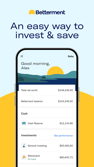 Betterment Invest & Save Money Screenshot 1 - AppWisp.com Betterment Invest & Save Money Screenshot 1 - AppWisp.com