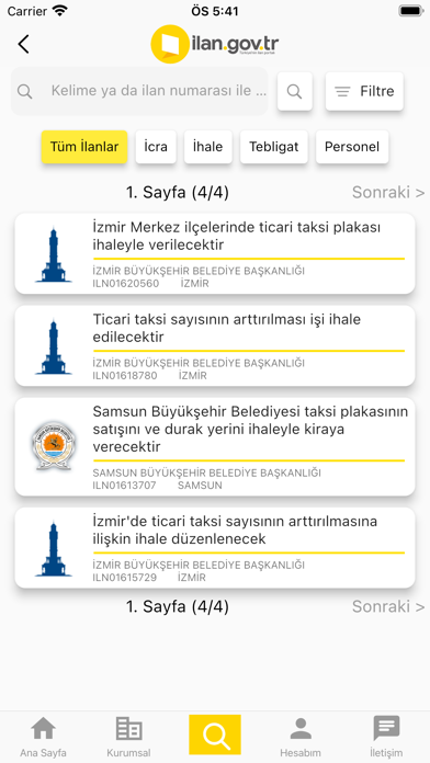 Resmi ilanlar Screenshot