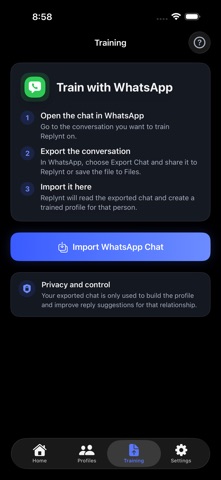 Replynt iPhone screenshot