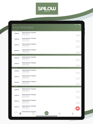 Spilow Pilates Club iPad screenshot
