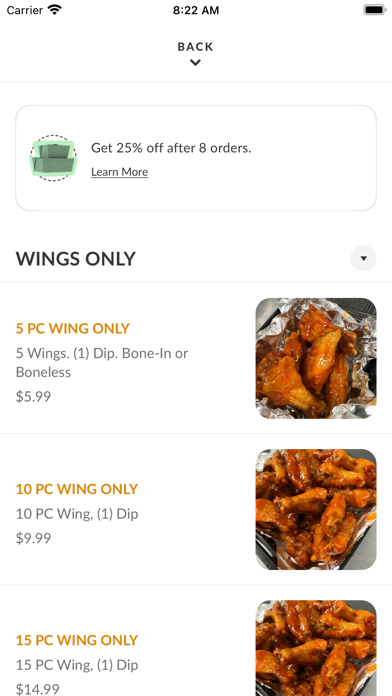 The Wing Suite iPhone screenshot 3 - Food & Drink app