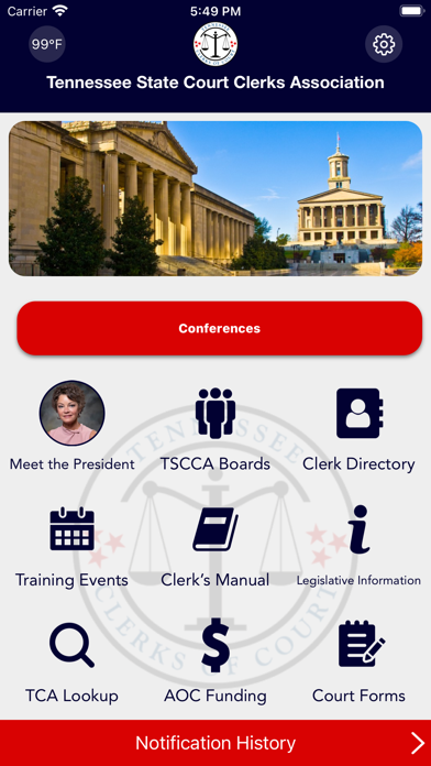 Screenshot 1 of TN Court Clerks Association App