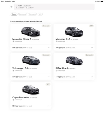 Virtuo - Location de voiture iPad screenshot 1