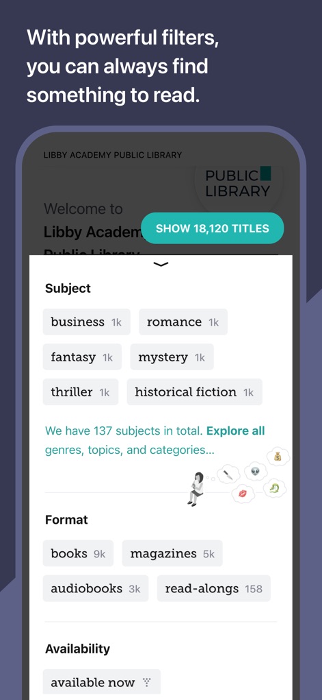 Libby, the library app - Refined Search Filters