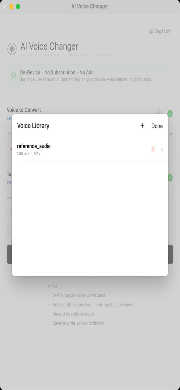 Screenshot #2 pour AI Voicer Changer