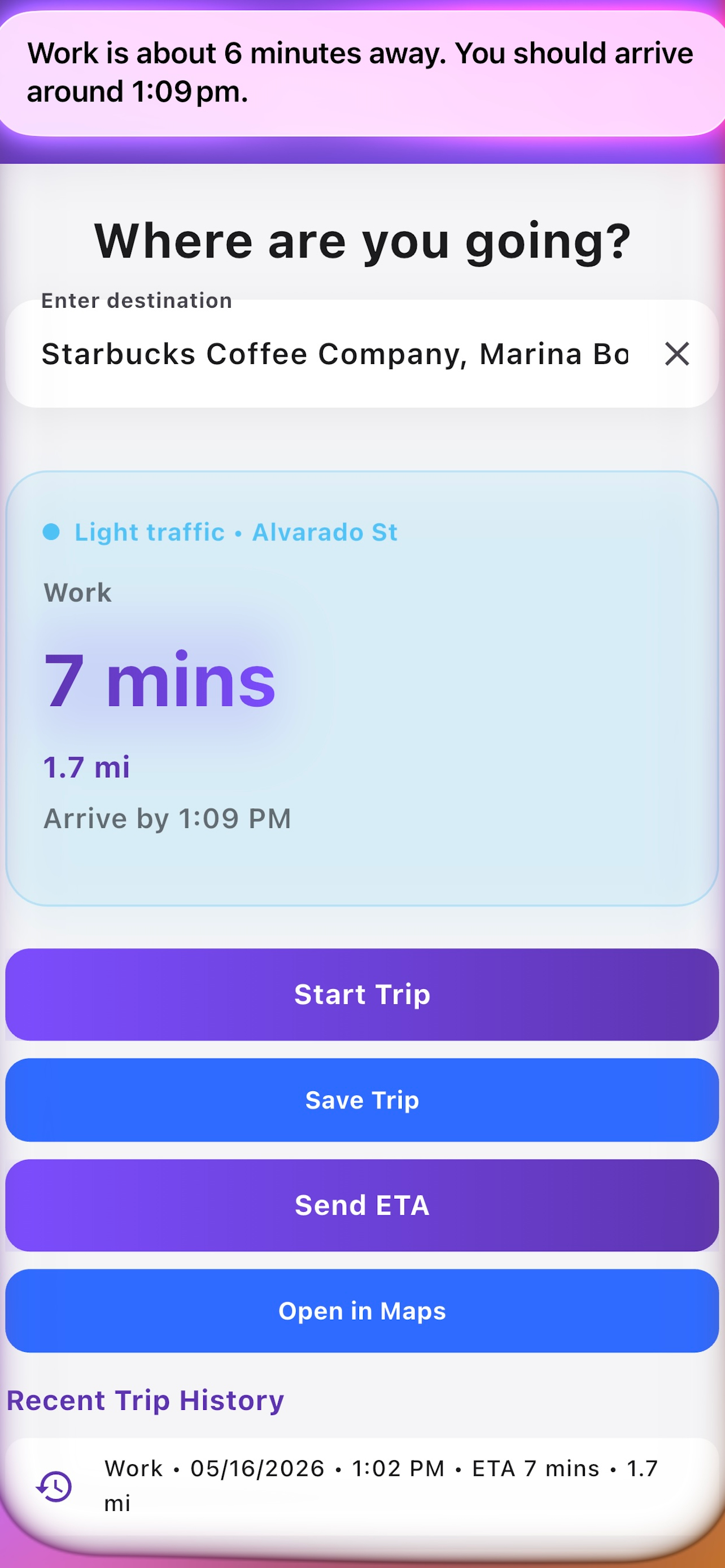 QuickETA App