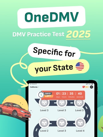 OneDMV: DMV Practice Test 2025 iPad screenshot 1 - Education app